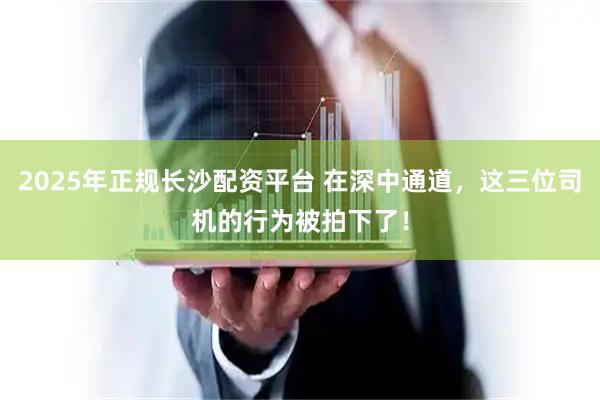 2025年正规长沙配资平台 在深中通道，这三位司机的行为被拍下了！